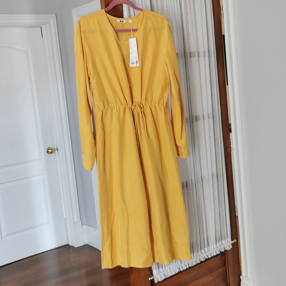 Uniqlo U collaboration yellow dress, size M